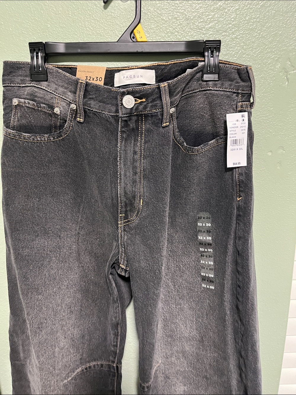 PacSun Men's Washed Black Relaxed Jeans